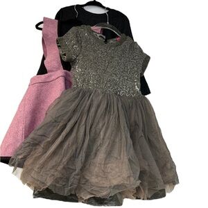 Girls party holiday bundle fancy Dress sparkle tulle sequin elegant